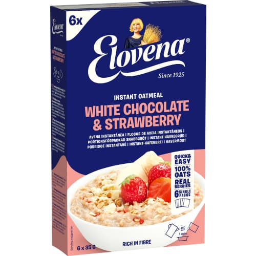 Havregrynsgröt vit choklad & jordgubb