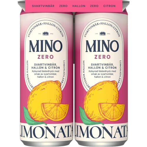 Limonata Hallon Svartvinbär Zero 4x33cl