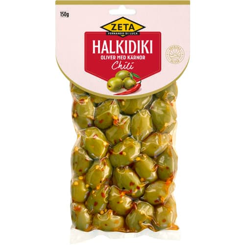 Halkidiki Oliver med Kärnor Chili