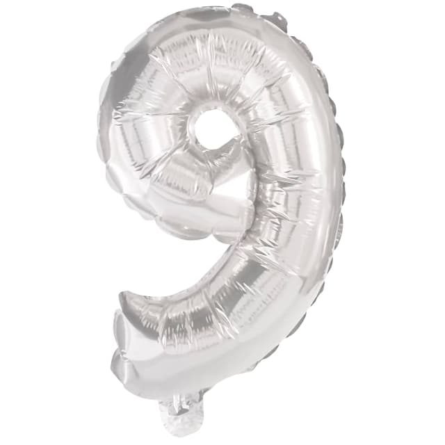 Folieballong Nr 9 Silver