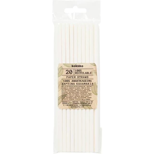 Sugrör Papper Vit