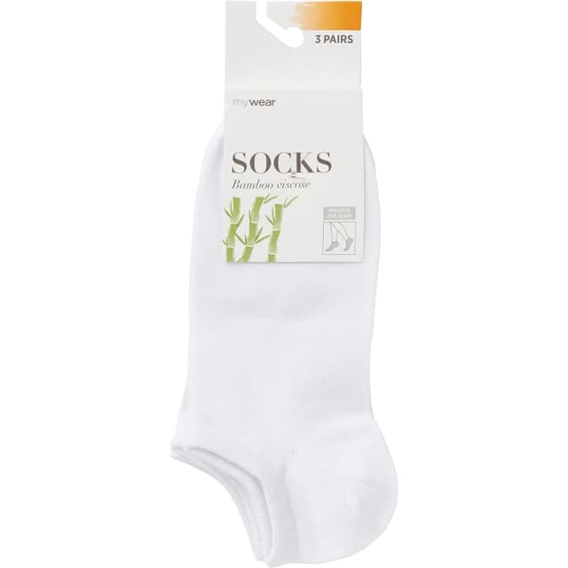 Strumpa Bambu Hidden Vit stl47 3-p