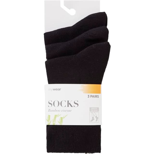 Strumpa Bambu Ribbad Svart stl41 3-p