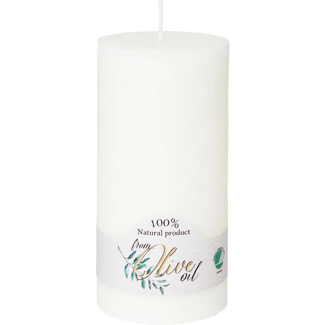 Blockljus Olivolja Vit12cm 1-p