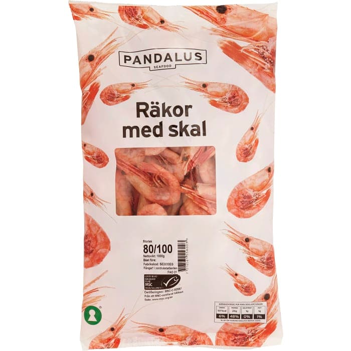 Räkor med skal 80/100 Fryst