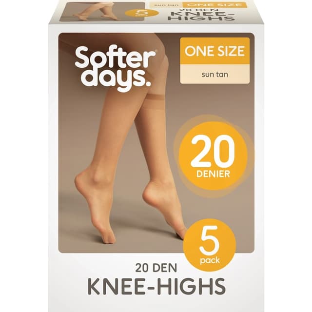 Knästrumpor Nylon Solbrun One-Size 5-p