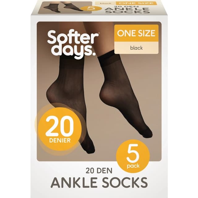 Ankelsocka Nylon Svart One-Size 5-p