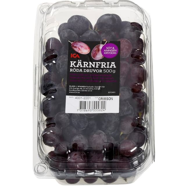 Röda kärnfria druvor Klass 1