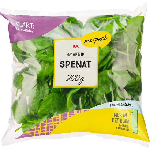 Spenat i storpack Sköljd