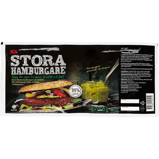 Hamburgare Fryst 4-p