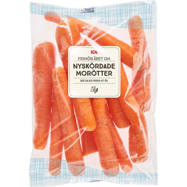 Morötter nyskördade