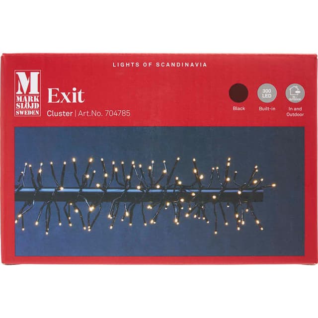 Ljusslinga Kluster Exit Svart 300LED