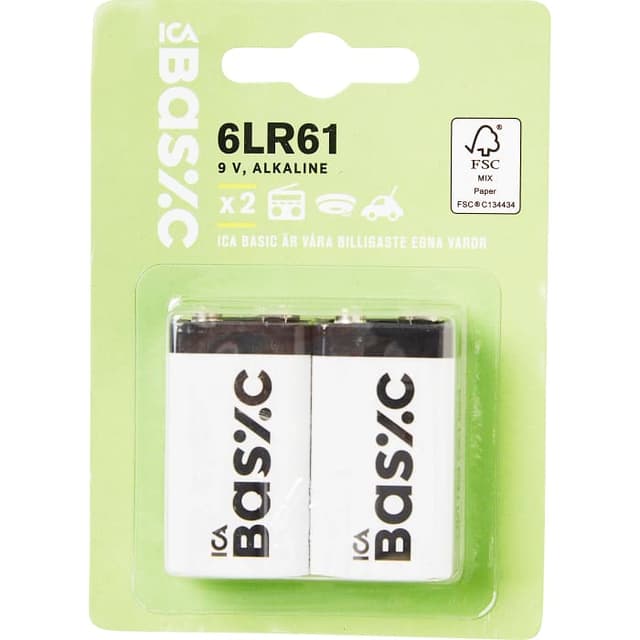 Batteri61 9V 2-p ICA