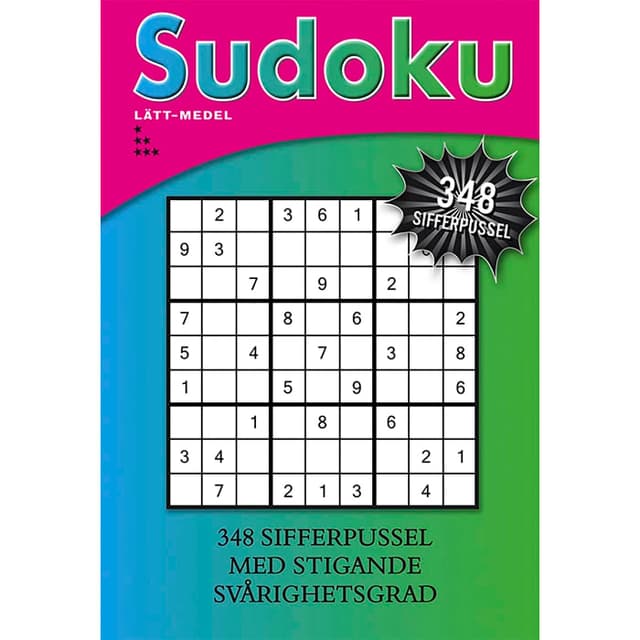 Sudoku - Lätt-medel : 348 sifferpussel