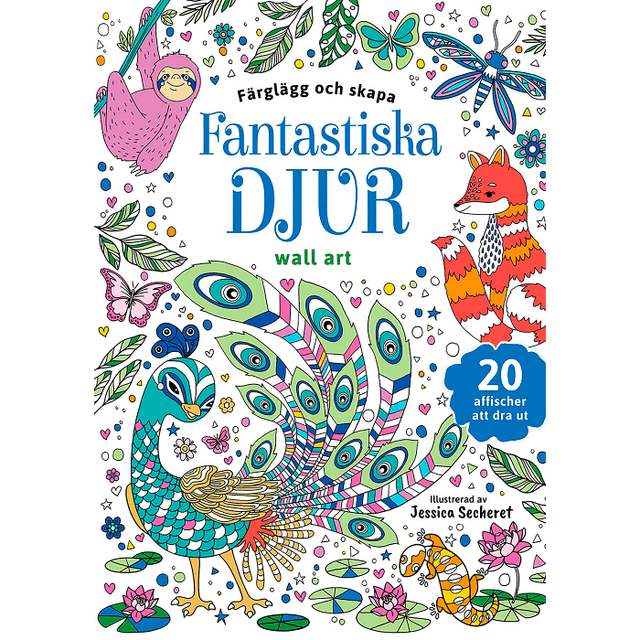 Färglägg och skapa : Fantastiska djur : wall art
