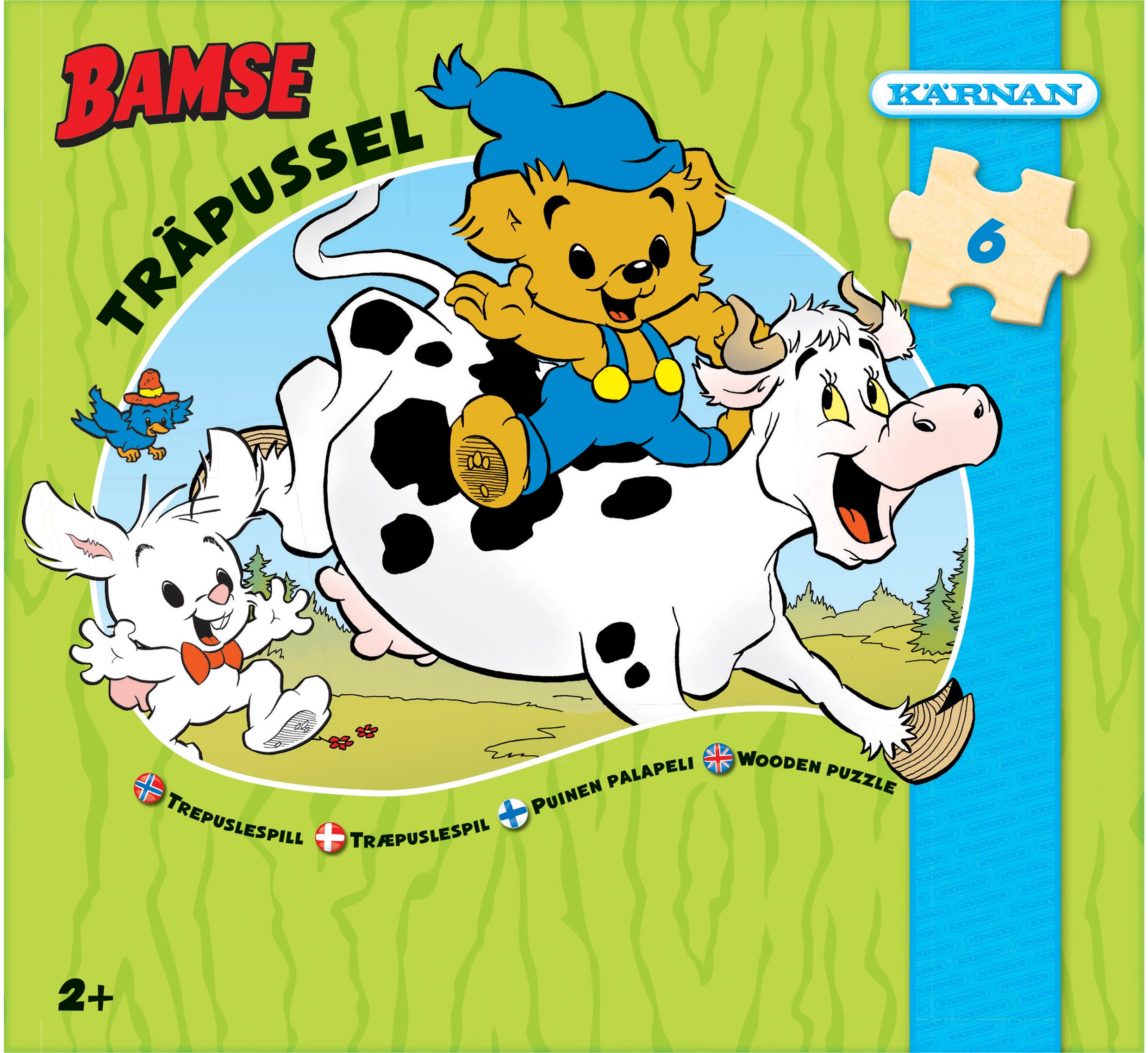 Bamse 6 Bitar Träpussel