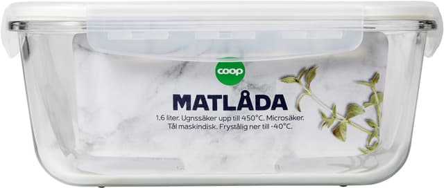 Matlåda glas 1,6 liter