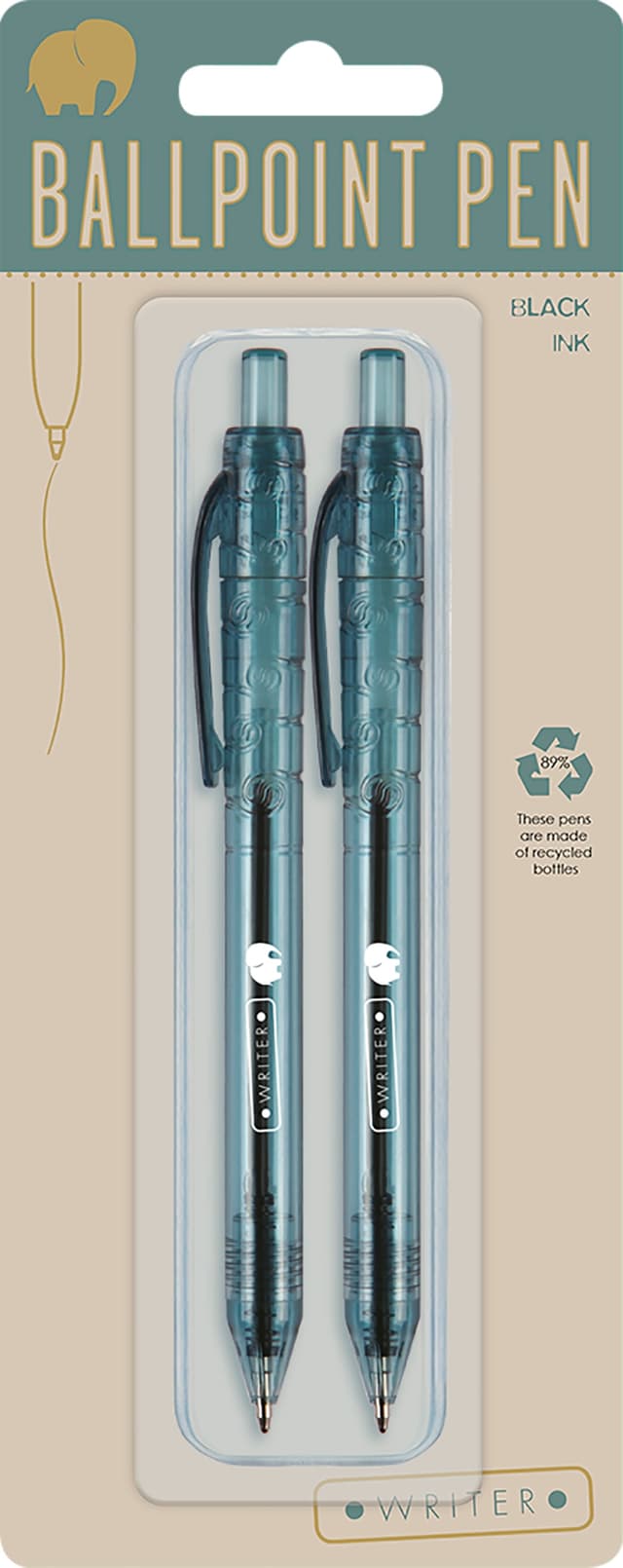 Bläckpennor Eco svart 2-pack