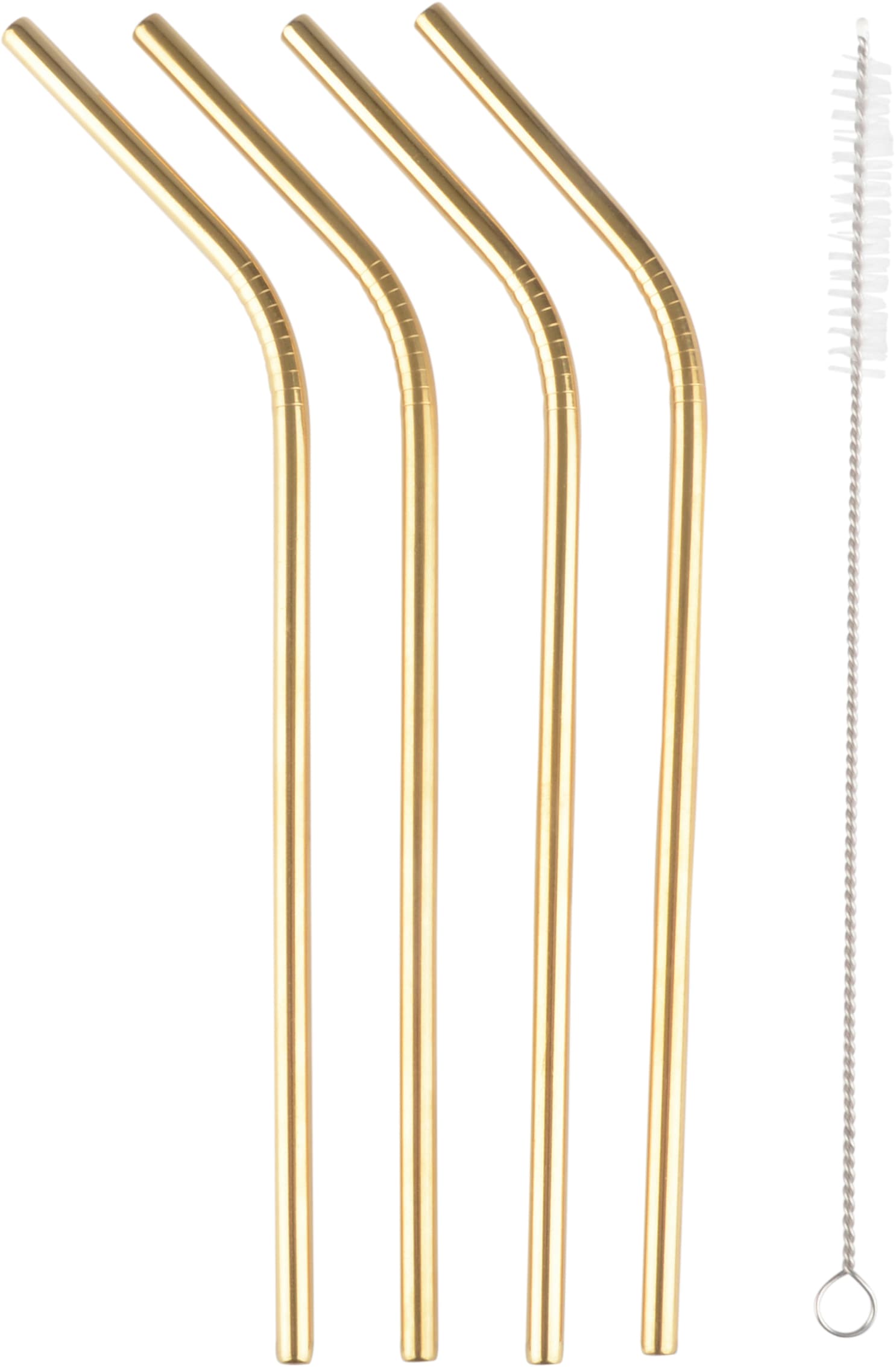 Sugrör Metall Vinklade Med Borste