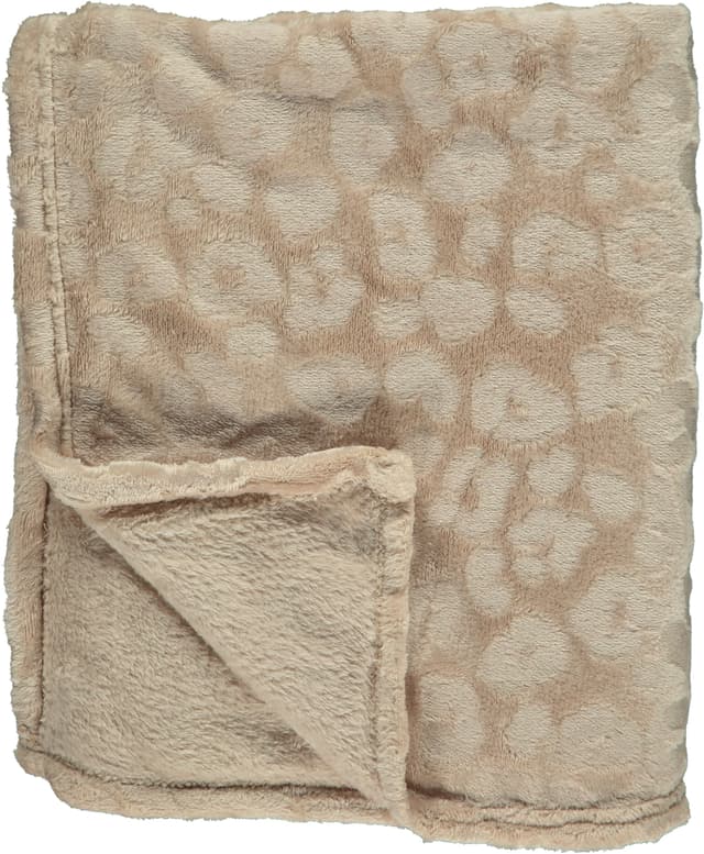 Pläd Leopard Linnebeige