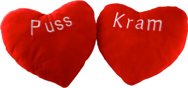 Hjärtkudde Med Text Puss Och Kram