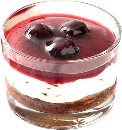 Vaniljdessert Körsbär