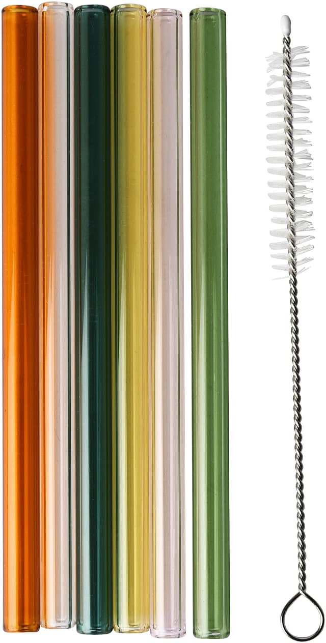 Sugrör Glas 6-pack