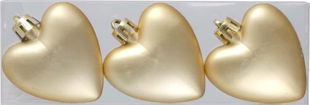 Julkula Hjärtformad Guld 3-pack