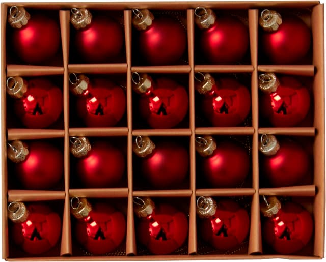 Julkulor Röd Glas