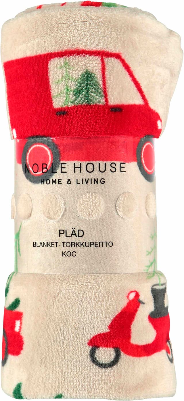 Fleecepläd X-mas Coral Bilar