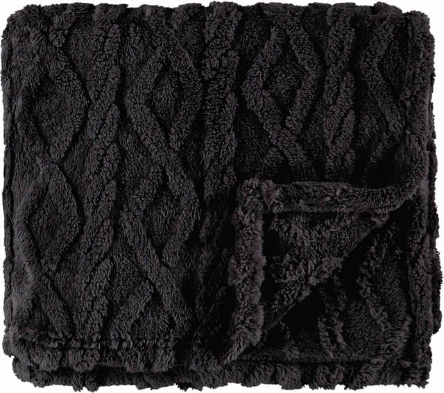 Pläd Braided Mörkgrå