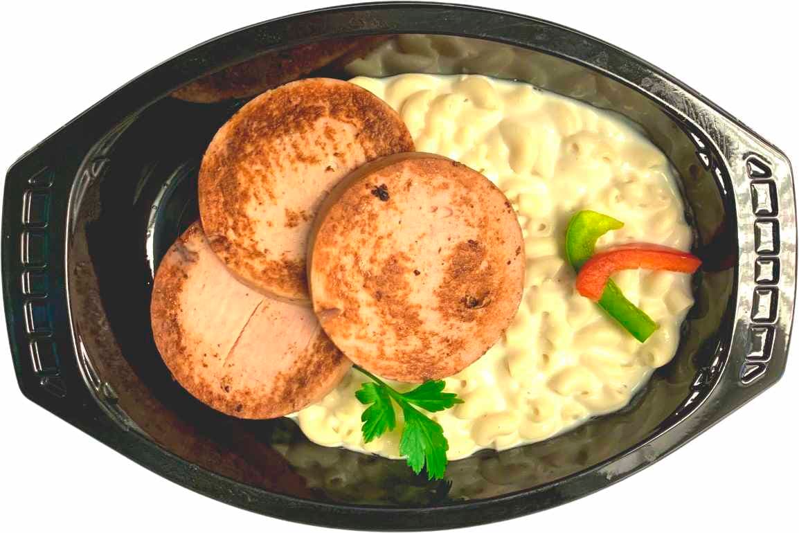 Stekt Falukorv Med Stuvade Makaroner