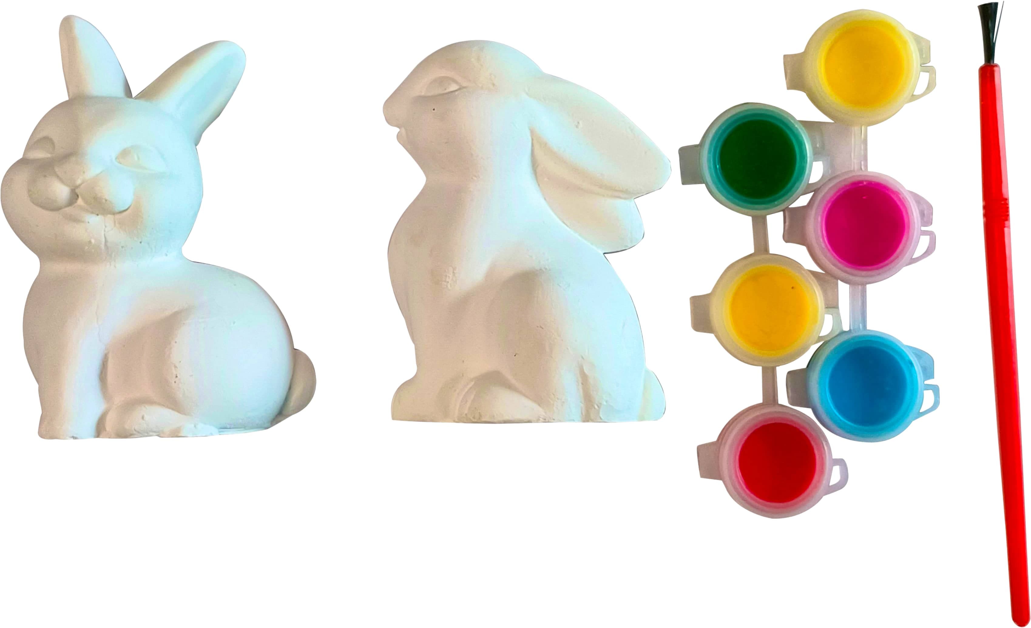 DIY-kit Måla 2 Kaniner med Pensel och 6 Färger