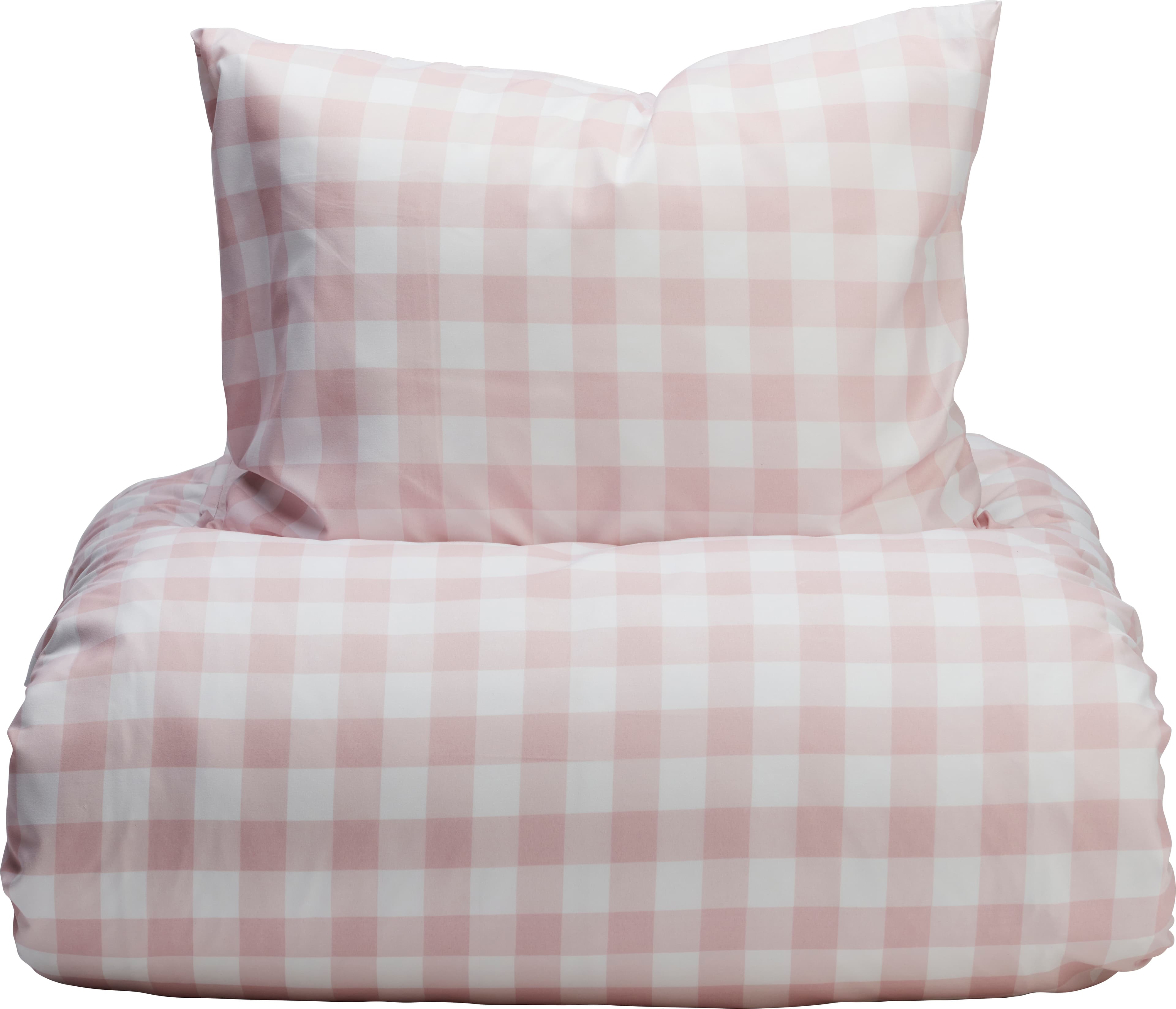 Bäddset Microfiber Rutig Rosa 2-del