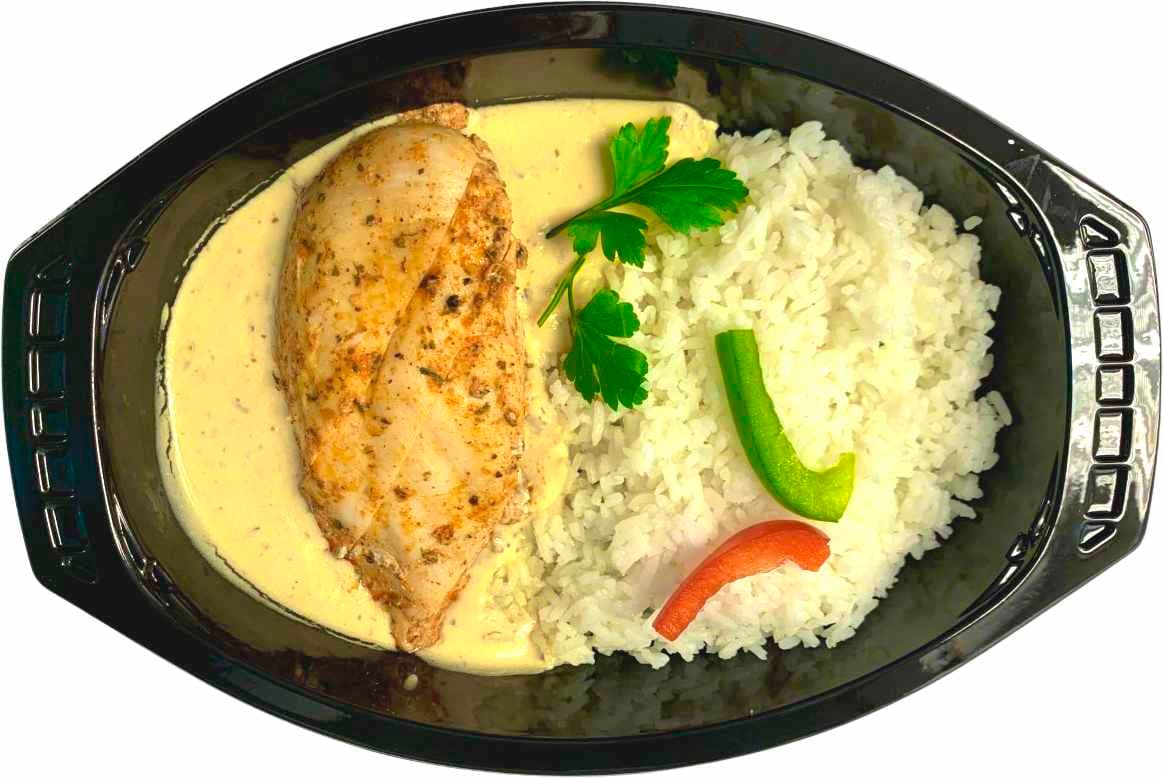 Ugnsstekt Kycklingfilé Med Dragonsås & Ris