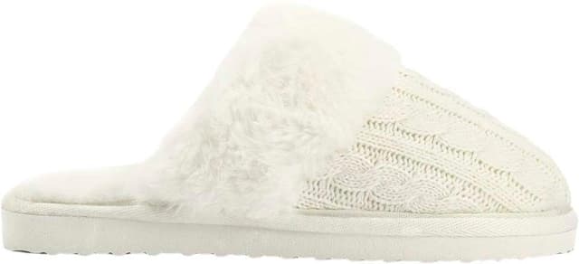 Tofflor Knitted Slip-in Dam Vit Stl 38