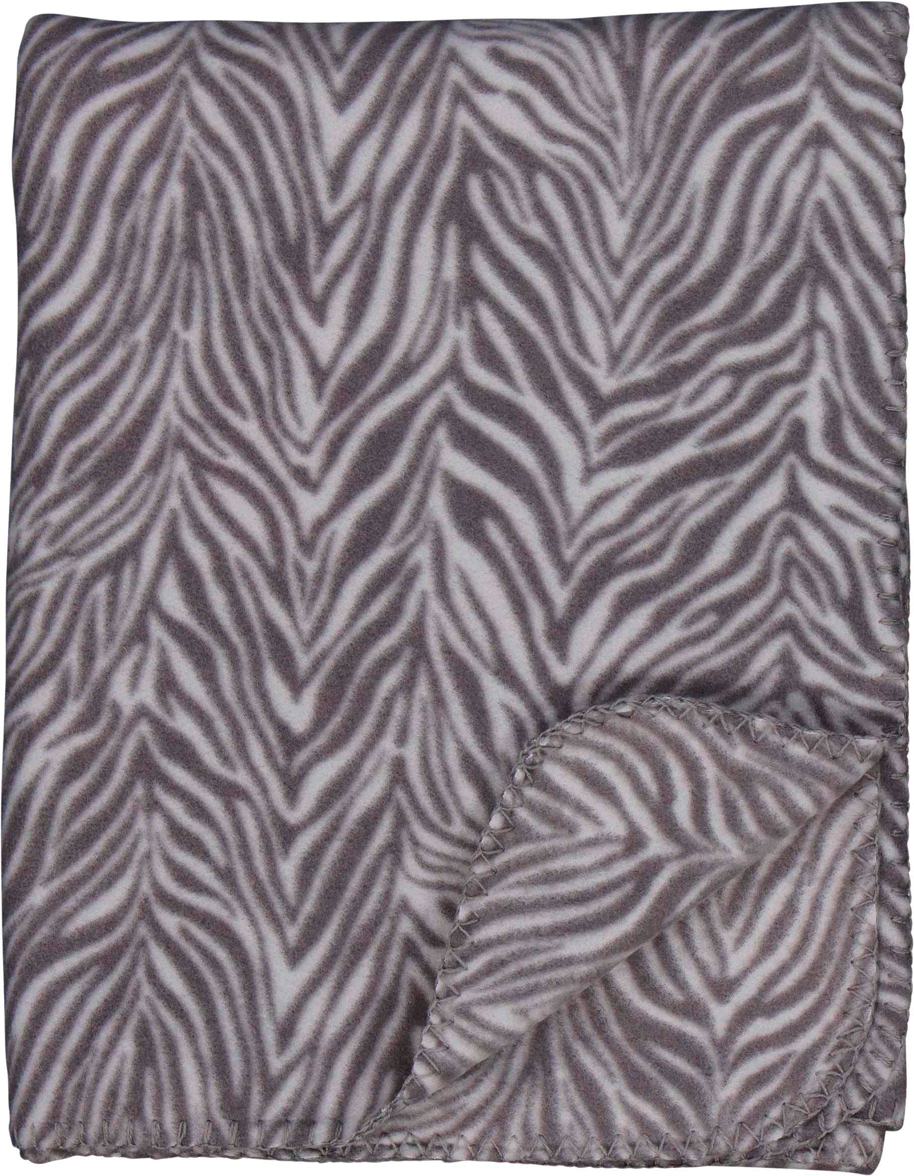 Filt Fleece Grå Zebra