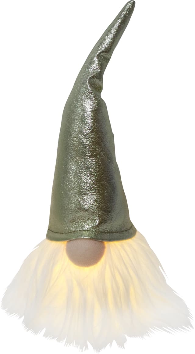 Juldekoration lysande tomte guld