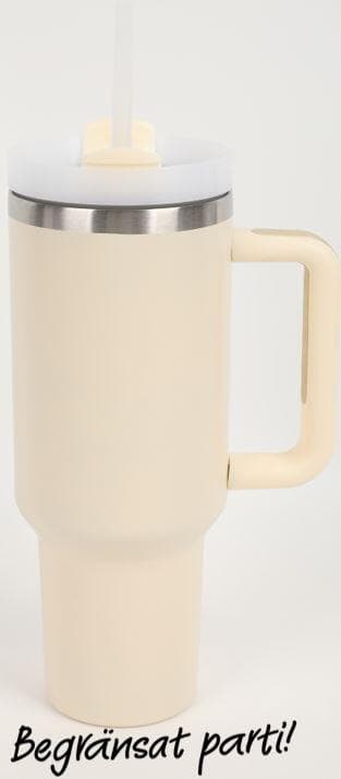 Thermosmugg Med Sugrör Vit