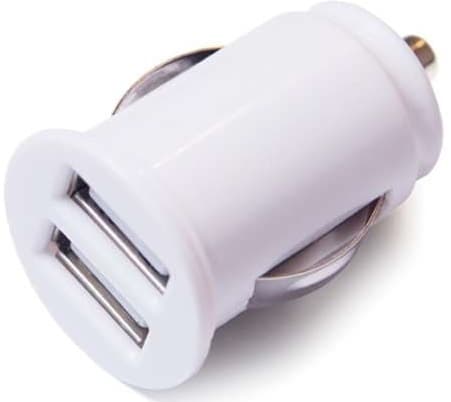Dual USB Billaddare 2.4A Vit