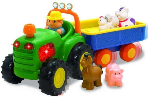 Traktor Med Släp Och Djur