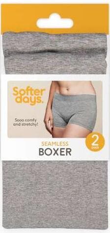 Seamless Boxer Ljusgrå Melange L/XL 2-pack