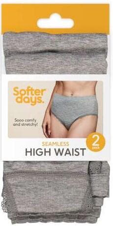 Seamless High Waist Ljusgrå Melange S/M 2-pack