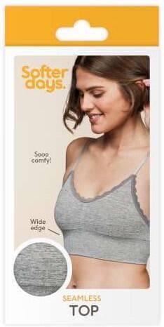 Seamless Top Med Spets Grå L/XL