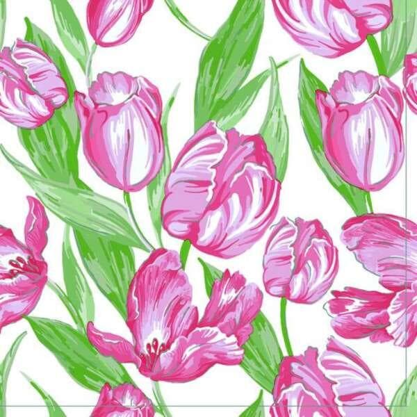 Servetter Rosa Tulpaner 33X33cm
