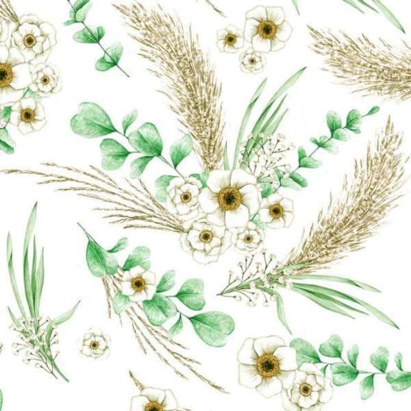 Servetter Blommor & Gräs 33X33cm