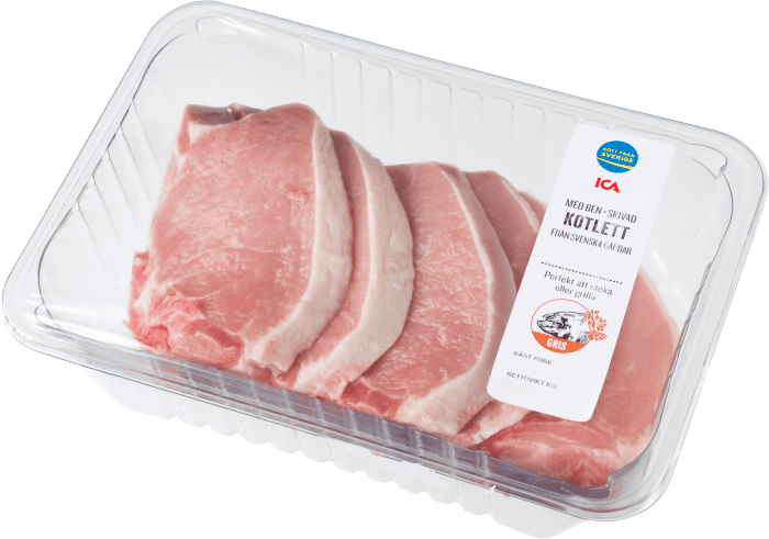 Kotlett med ben skivad