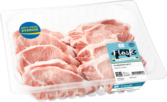 Fläskkotlett med Ben Skivad Sverige