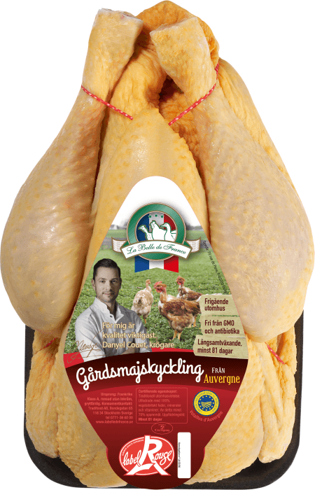 Gårdsmajskyckling hel