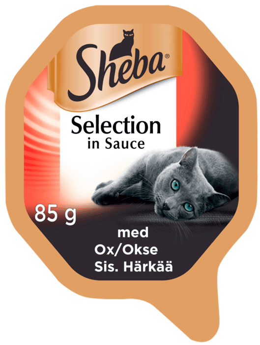 Kattmat Oxbitar i Sås